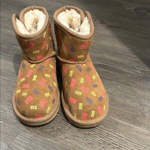 UGG Tan Boots with Multicolor Logo